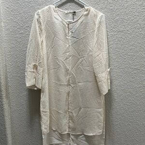Cream Button-Up Blouse